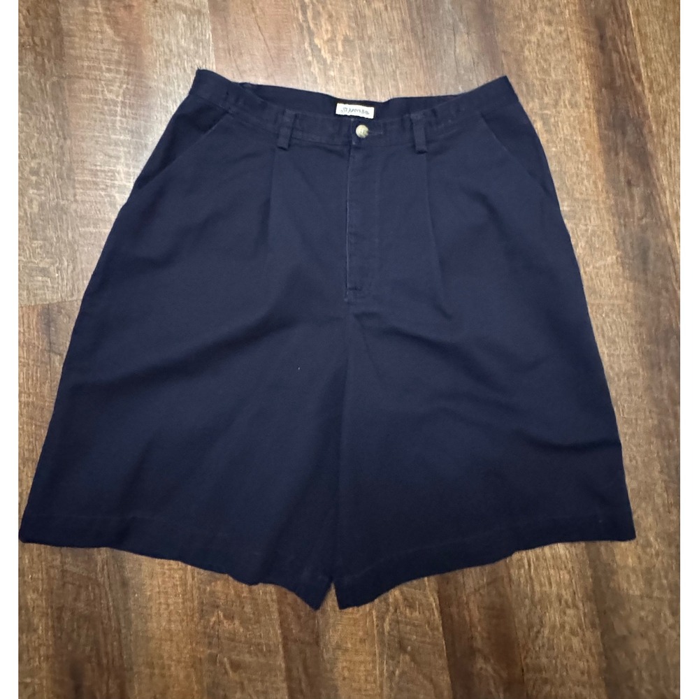 Vintage 90s St. John's Bay Navy Walking Shorts Size 12 Cotton High Rise